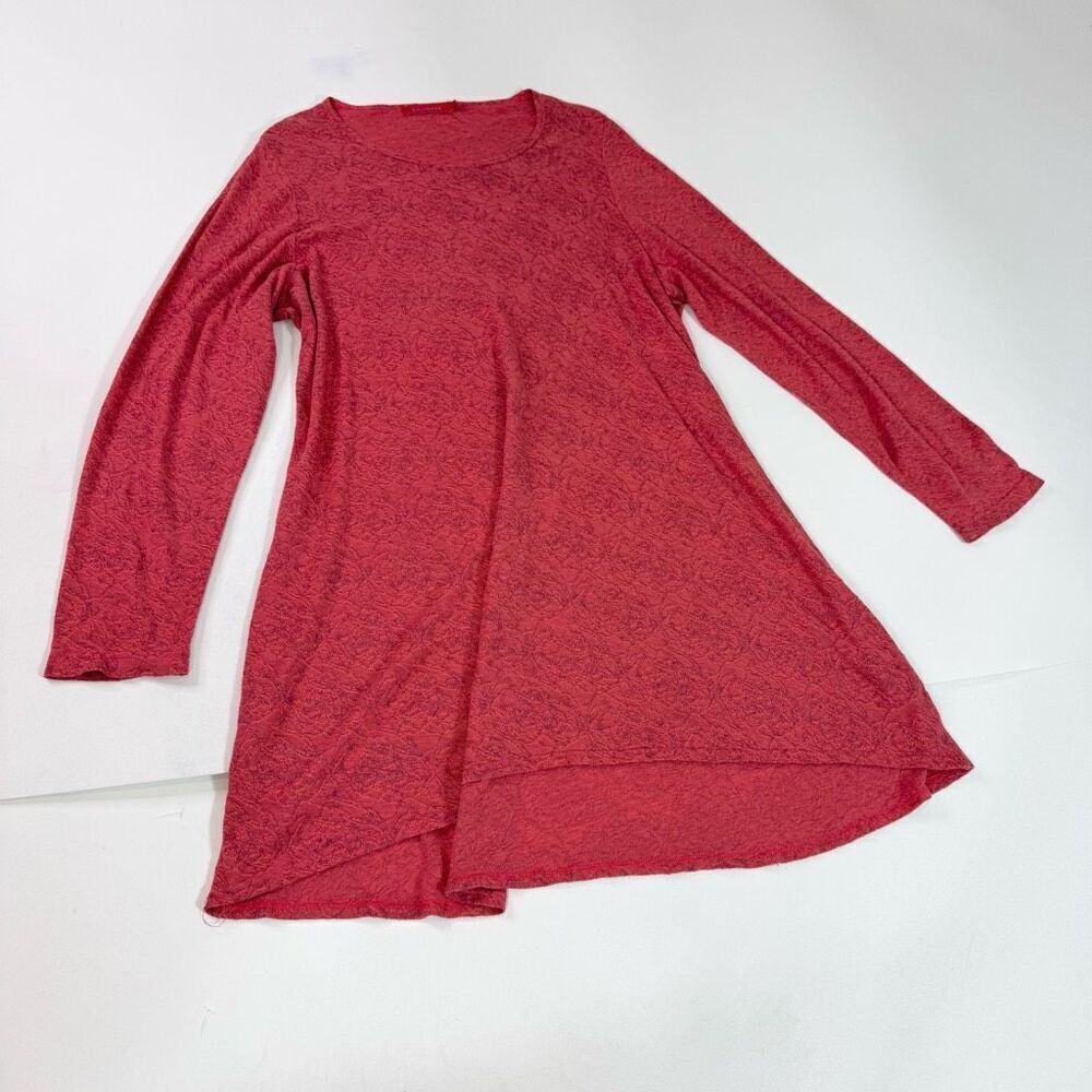 cut loose Dress Womens 2X Pink Long Sleeve Woven Pattern Flowy‎
